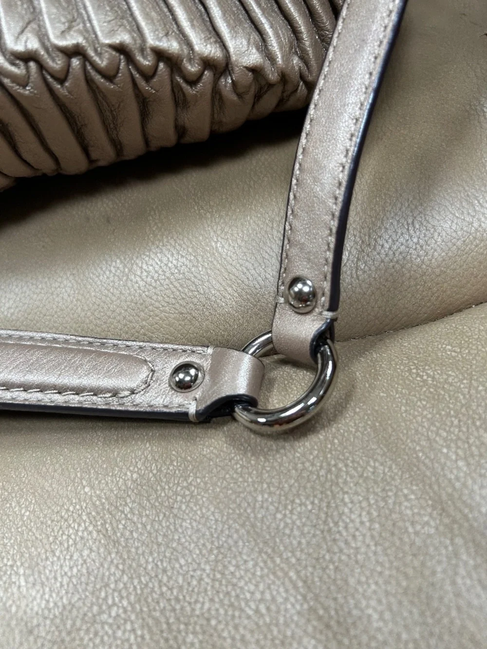 Authentic Coach Ruched Leather dusty lavender Madison  Satchel